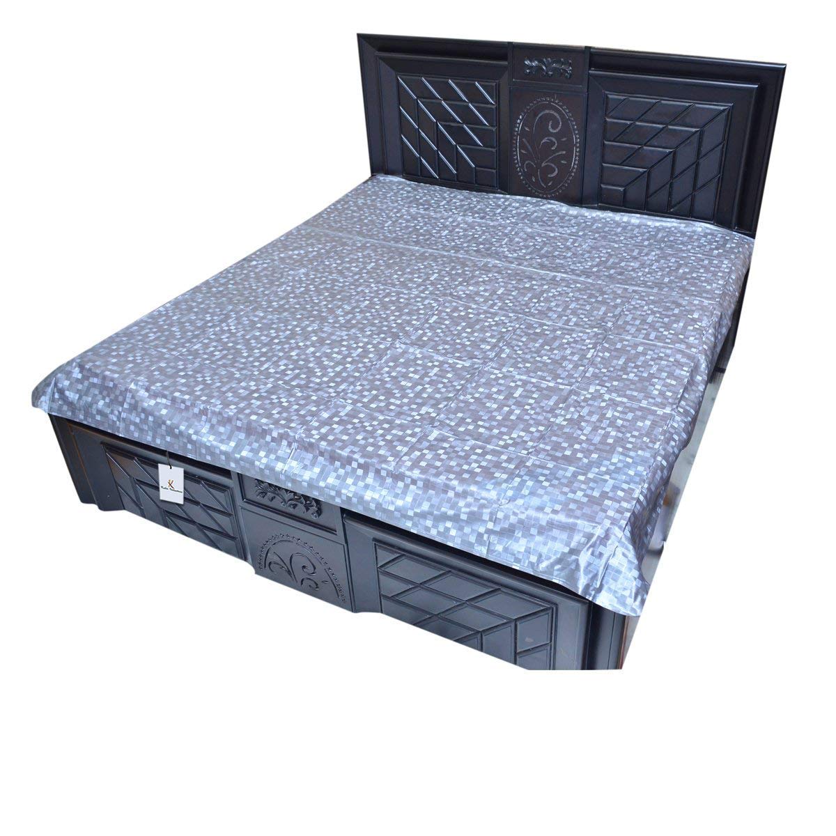 Kuber Industries PVC Double Bed Mattress Protector Sheet, Grey, 6.5 * 6 feet - CTKTC028743