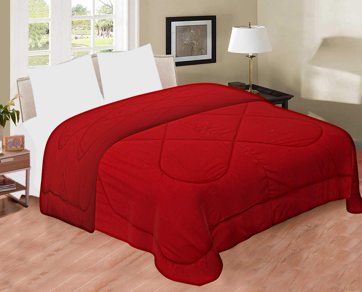 Kuber Industries Microfibre Double Bed Comforter - King Size, Red