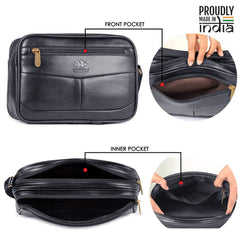 The Clownfish Multipurpose Travel Pouch Money Cash Pouch Wrist Handbag Clutch (Black)