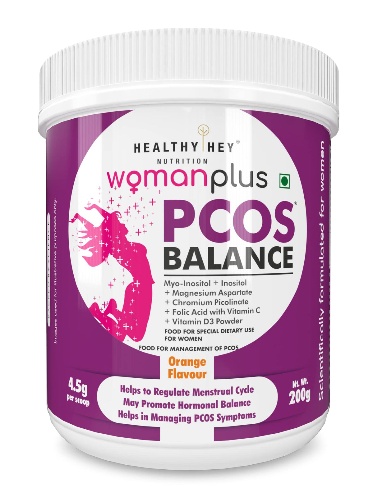 HealthyHey Nutrition Woman Plus PCOS Balance - Orange Flavour Powder - 200g