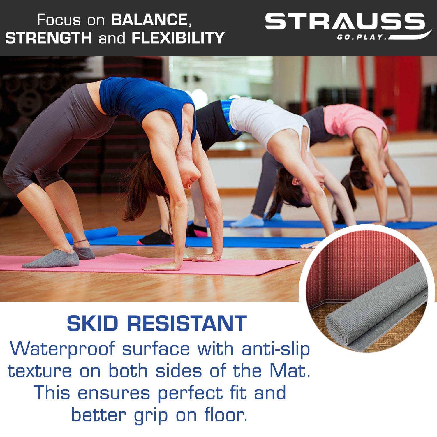 Strauss Yoga Knee Pad Cushions, (Pink), Pair – StraussSport