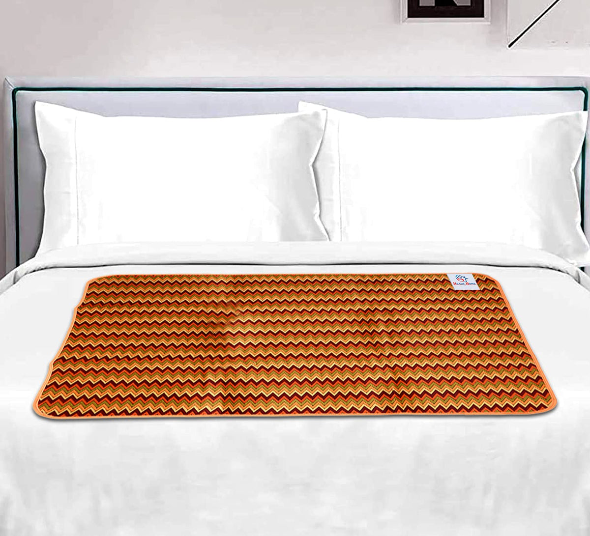 Heart Home Wave Design Bed Server Food Mat, Bedsheet Protector, Oil & Waterproof (Multi)-HS_38_HEARTH21047