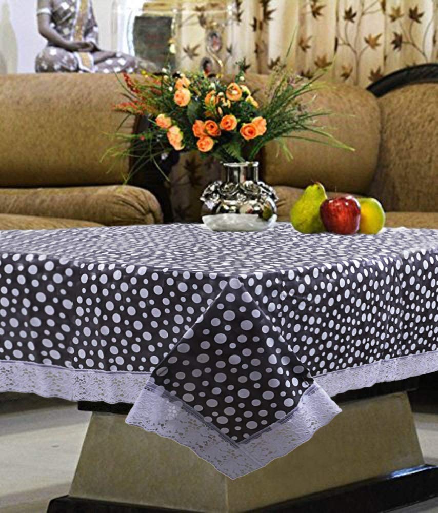Kuber Industries Center Table Cover Transparent Printed 40*60 Inches (White)