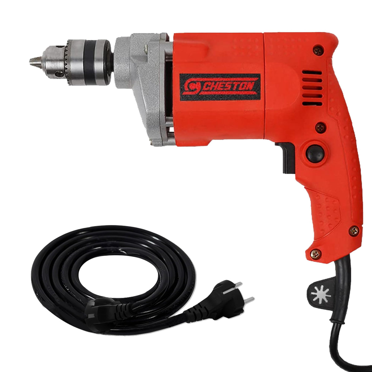 Cheston Single speed 10mm Electric Drill + 5 Meter Extension 2 Pin Cord for Drill, Blower, Angle Grinder Capacity Upto 1000W