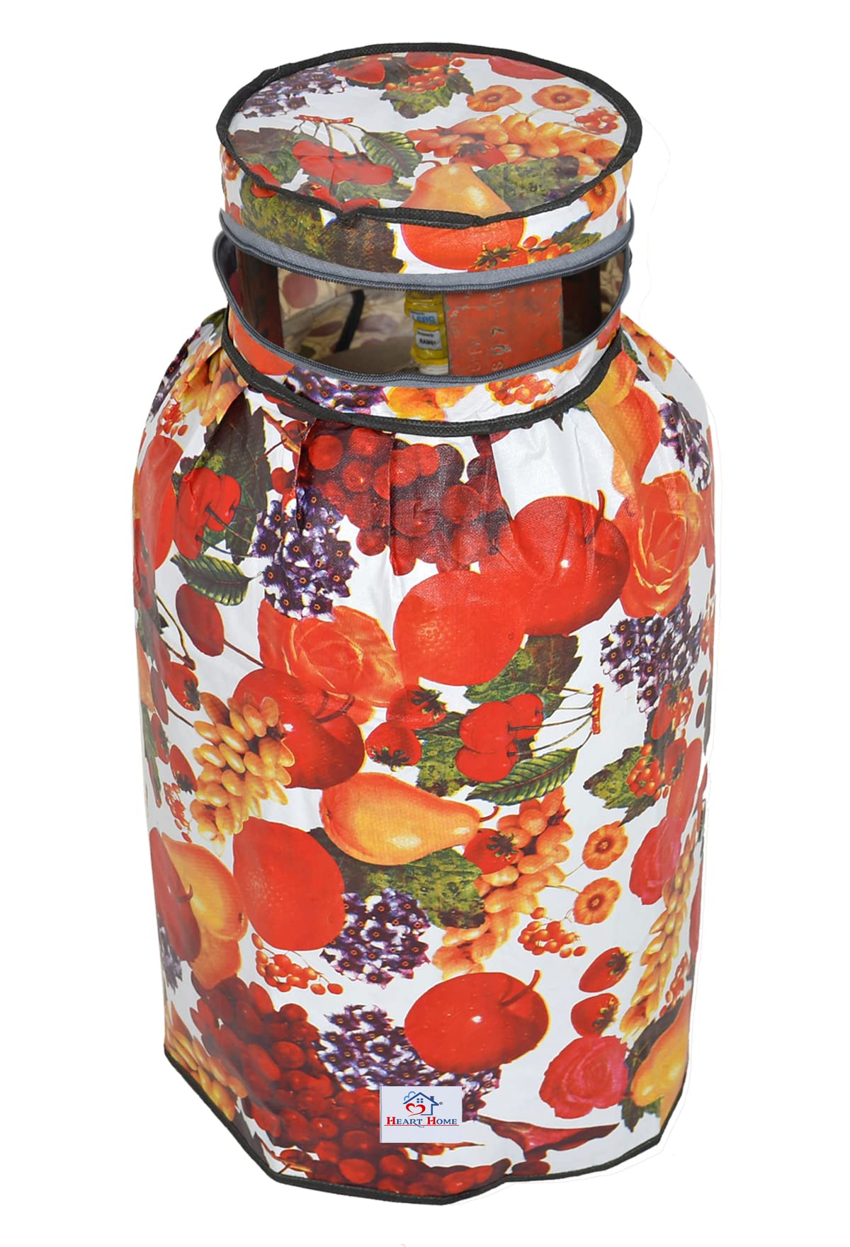 Heart Home Fruit Printed Stain/Dust/Water Proof PVC Lpg Gas Cylinder Cover (Multicolour)-HS43HEARTH25618