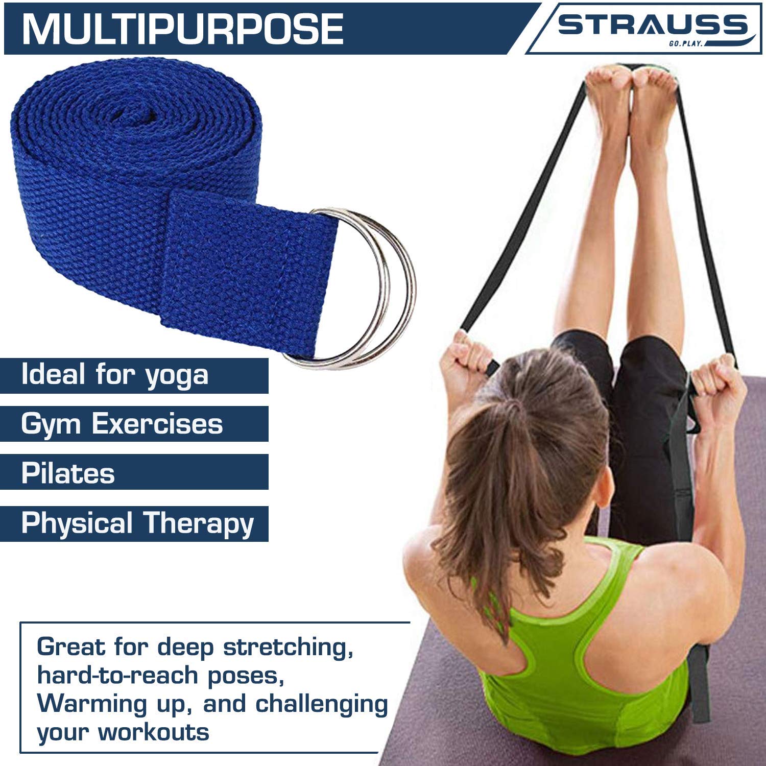 Strauss Yoga Belt Yoga Strap Cotton Yoga Strap Price in India