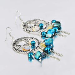 Yellow Chimes Blue Vintage Dangle Earring for Women & Girls