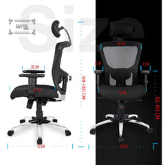 SAVYA HOME Beatle High Back Ergonomic Office Chair with 3 Position tilt Locking, Adjustable Arms and 2D Lumbar Support (Ergonomic Meshback, Alloy Steel Mechanism),Black,AM-5006advance Plus