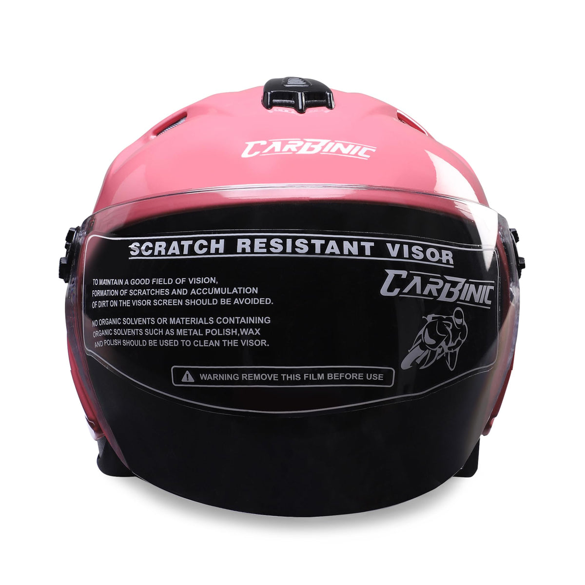 CARBINIC Dame Series Half Face Helmet for Women | ISI Certified | Clear & Scratch Resistant Visor | Lightweight & Stylish | Medium | Pink