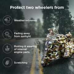 CARBINIC Waterproof Scooty Cover For Honda Activa 6G Tvs Jupiter Bajaj Chetak Electric Scooter Cover Dustproof Washable Activa Accessories Uv Proof Scratchproof With Mirror Pocket Cover Jungle