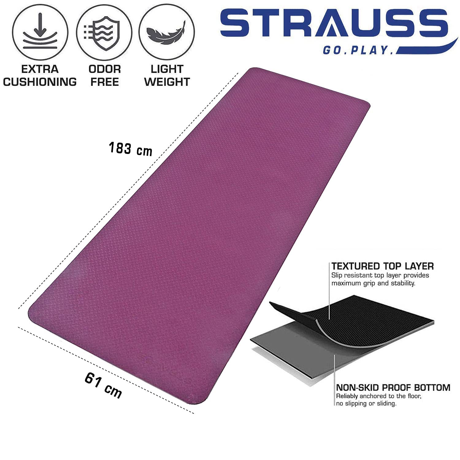 Sturdy And Skidproof yoga mat 15mm For Training 
