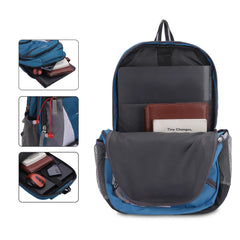 THE CLOWNFISH Karleen Series Polyester 28 Litres Unisex Travel Laptop Backpack for 15.6 inch Laptops (Peacock Blue)
