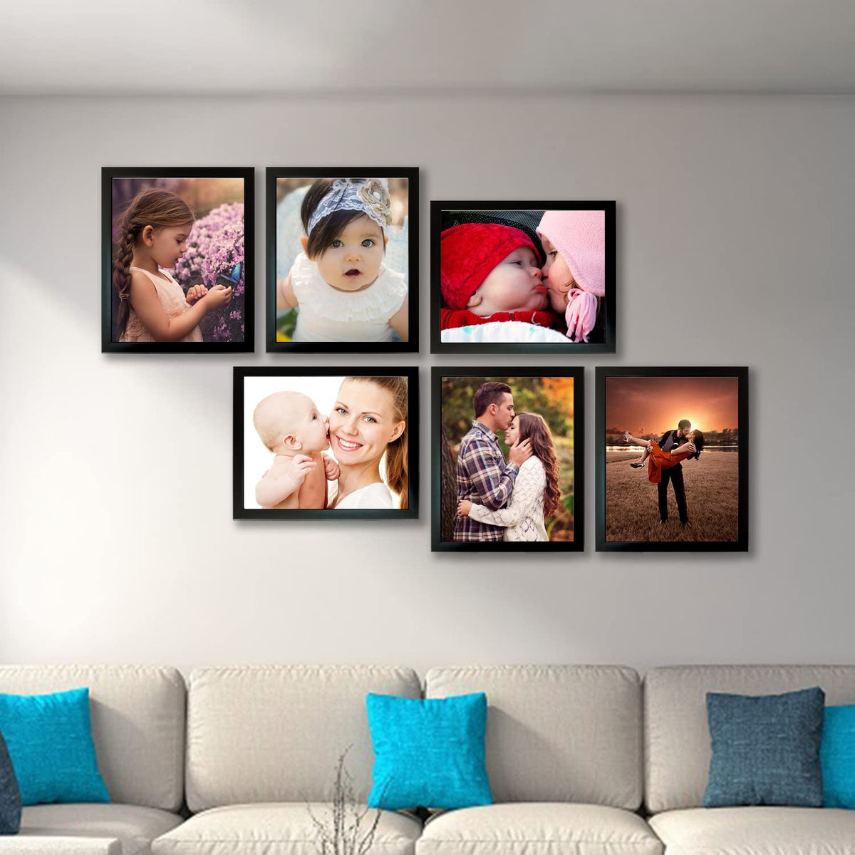 Kuber Industries Collage Photo Frame For Living Room, Wall Set of 6 (Black) Size: 10x8-6 Pc.