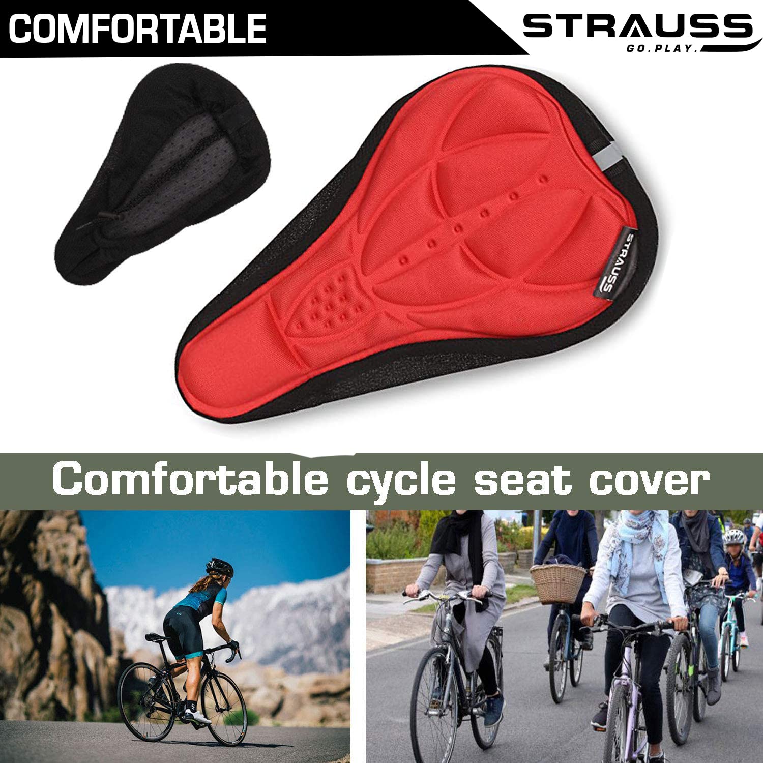 Strauss 3D Sponge Seat Cover, (Red)