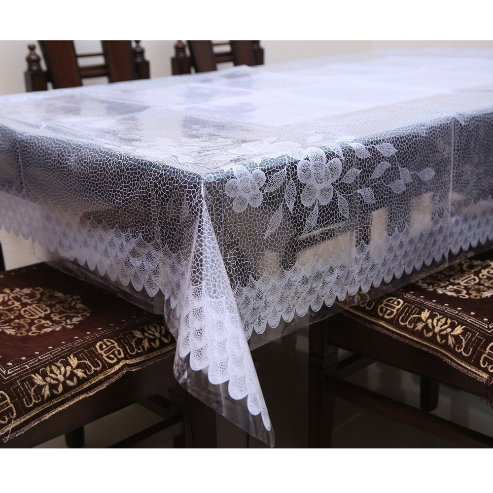 Kuber Industries PVC 6 Seater Dining Table Cover|Waterproof & Heat Resistant (Multicolour),Polyvinyl Chloride (PVC),Rectangular,Pack of 1