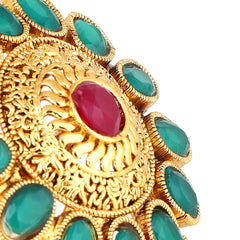 Yellow Chimes Rings for Women Stones Studded Gold Plated Cocktail Wedding Traditional Ring for Women and Girls.