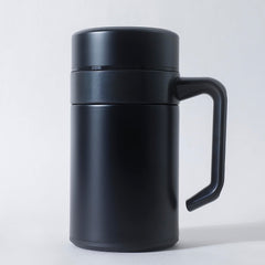 Kuber Industries Stainless Steel Vacuum Insulated Mug with Lid 400 ML (Black)