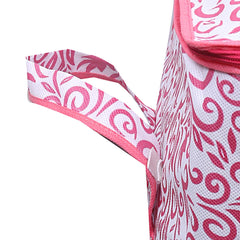 Kuber Industries Leaf Design Non Woven Underbed Storage Bag, Storage Organiser, Blanket Cover (Pink)-CTKTC021199