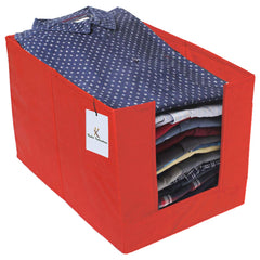 Kuber Industries 6 Piece Non Woven Shirt Stacker Wardrobe Organizer Set, Red-CTLTC31854