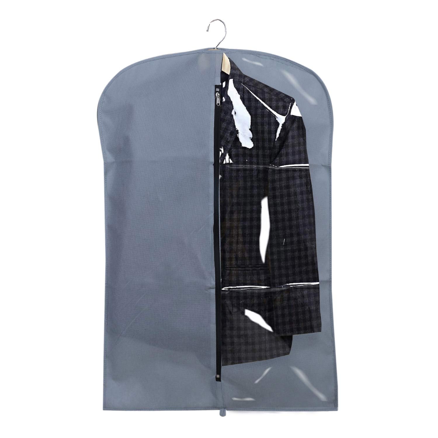 Kuber Industries 3 Pieces Half Transparent Non Woven Men's Coat Blazer Suit Cover (Grey) -CTKTC41319