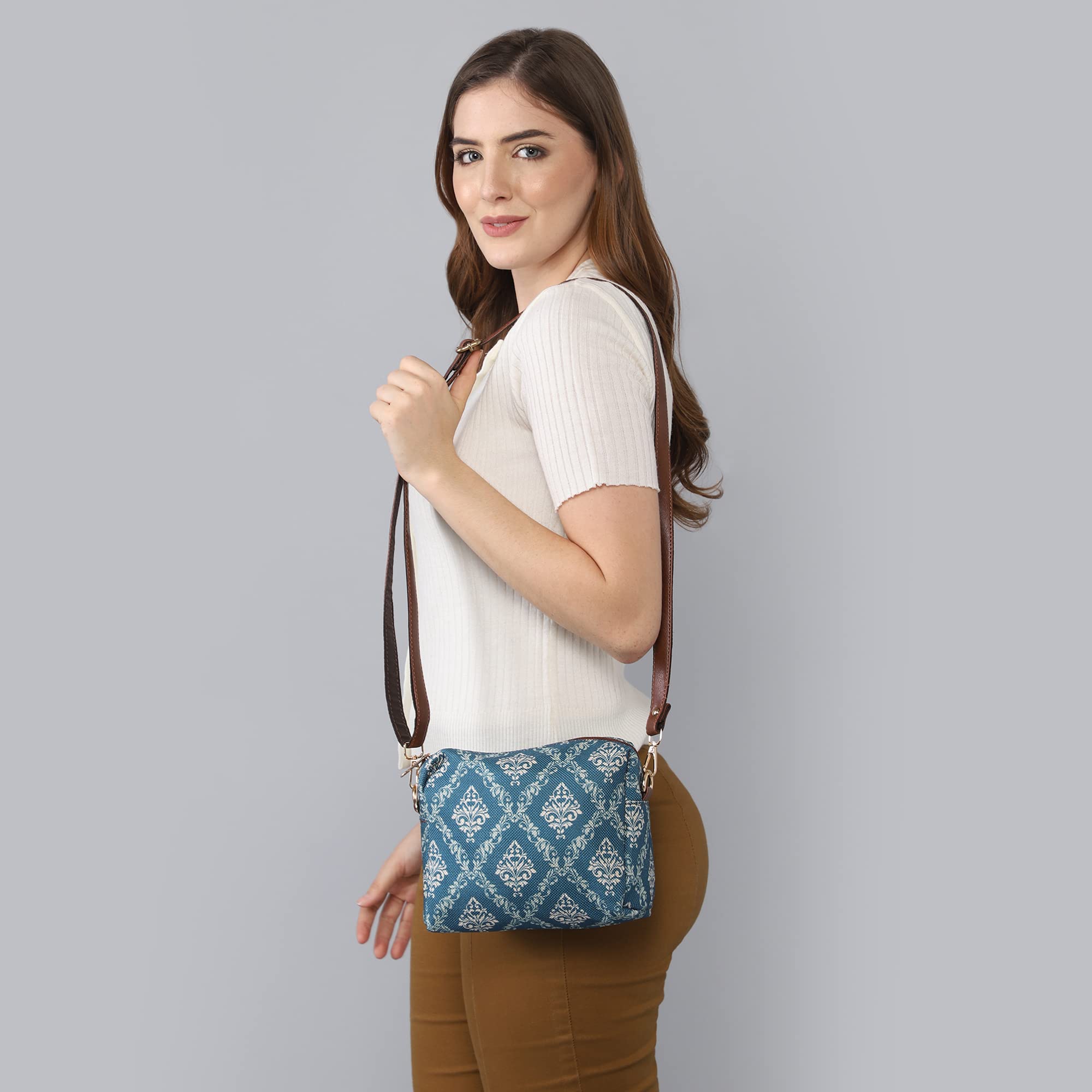 AirCase Minimalist Canvas Sling Crossbody Bag for Men & Women, Side Handbag  to Carry Phone/Wallet/Keys, Adjustable Shoulder Strap Purse, Easy to Clean,  Black- 6 Month Warranty