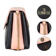 The Clownfish Annabelle Handbag for Women Office Bag Ladies Shoulder Bag Tote for Women College Girls (Pink)
