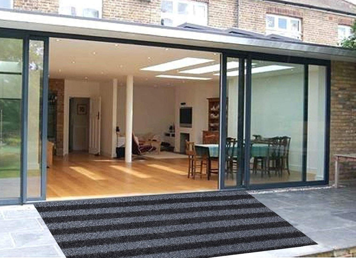 Kuber Industries Rubber 1 Piece Floor Mat Door Mat 2x6 Feet (Brown & Grey)-CTKTC29701