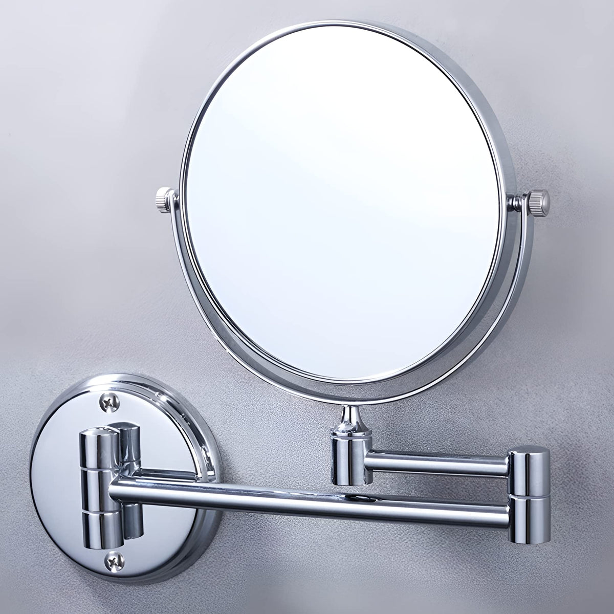 Plantex Brass Two-Sided 360° Swivel Shaving Mirror/Makeup Mirror/Vanity Mirror/Wall Mount Mirror/Magnifying Mirror(8 inches)