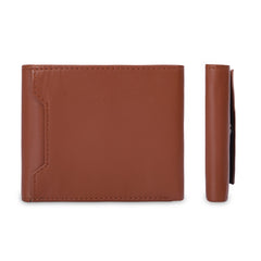 THE CLOWNFISH RFID Protected Genuine Leather Wallet for Men with Multiple Card Slots (Tan)