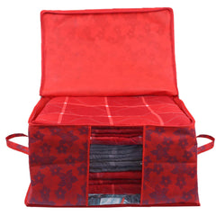 Kuber Industries Underbed Storage Bag, Storage Organiser, Blanket Cover Set of 4 - Maroon, Extra Large Size, CTKUBM20