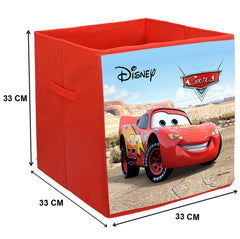 Kuber Industries Storage Box|Toy Box Storage For Kids|Foldable Storage Box| Disney Cars Print (Red)