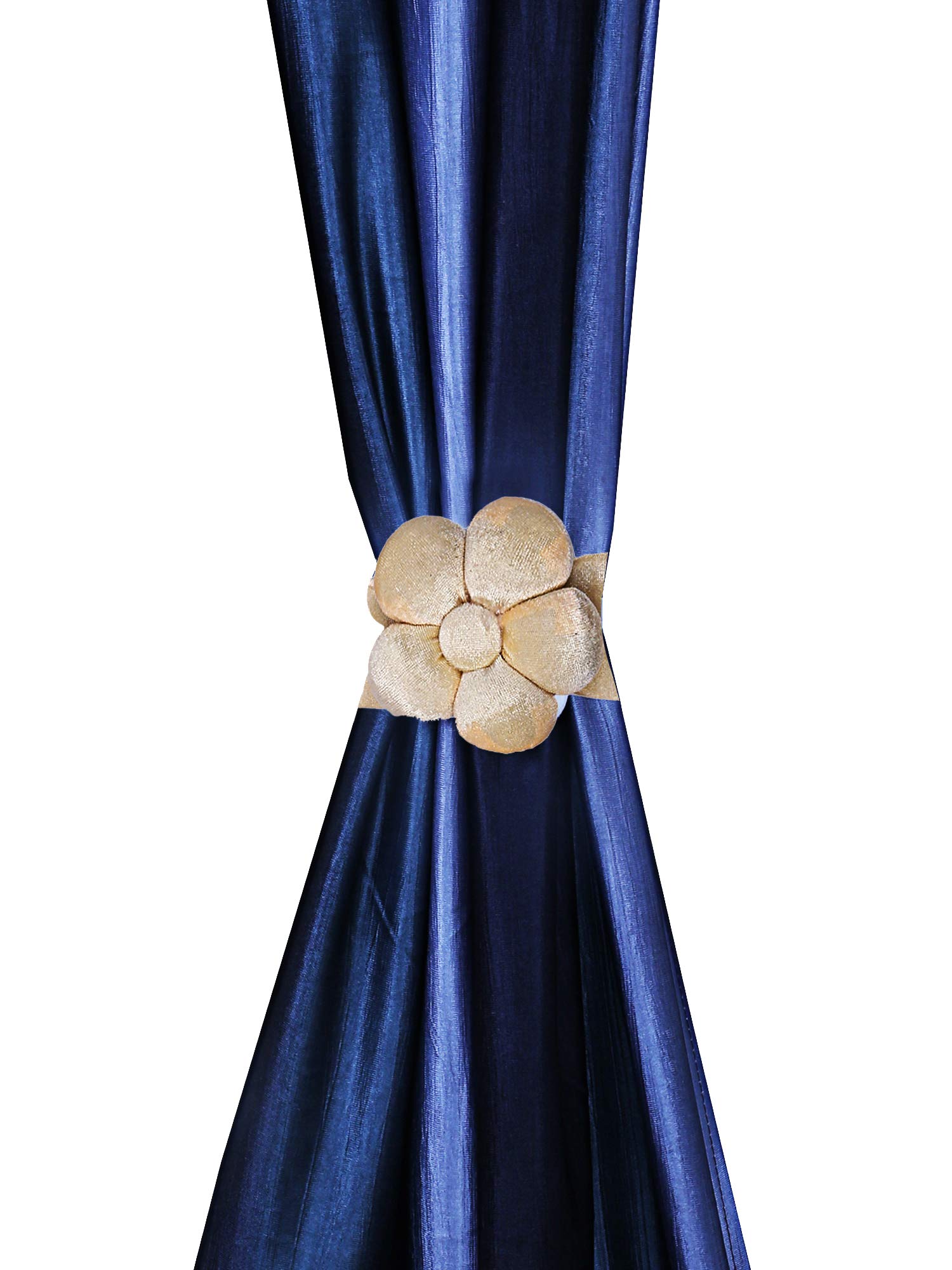 Kuber Industries Velvet 2 Pieces Curtain Tie Back Tassel Set (Gold), Standard (CTKTC024102)