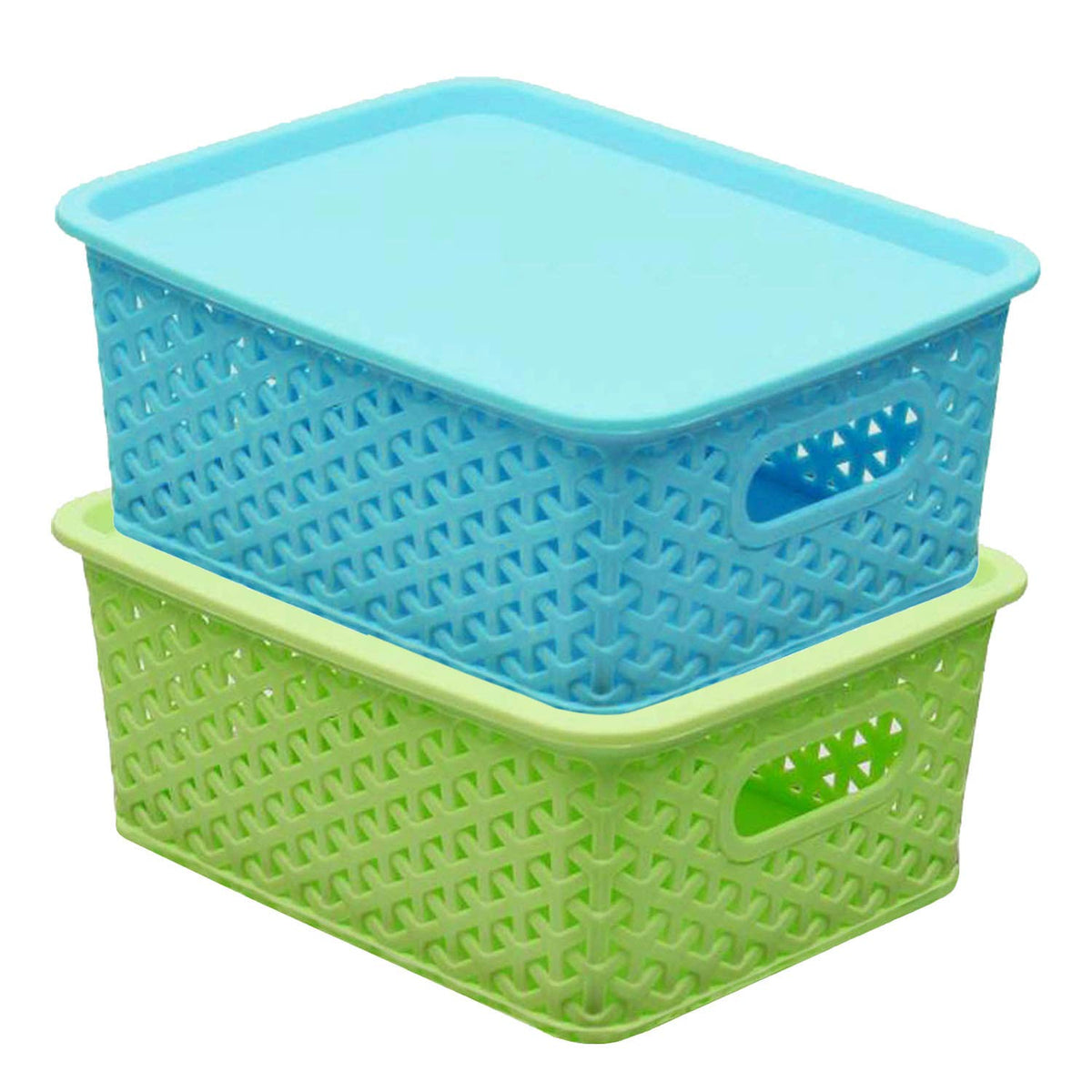 Kuber Industries Fruit Basket For Dining Table|Plastic Basket For Storage With Lid|Kitchen Storage Baskets (Multi)