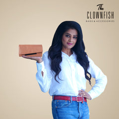 The Clownfish Gracy Collection Womens Wallet Clutch Ladies Purse with Multiple Card Slots (Apricot)