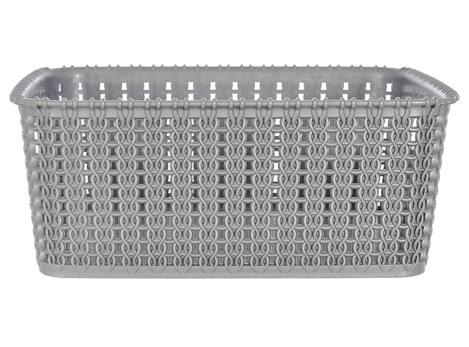 Kuber Industries Multiuses Large & Small Size M 20-15 Plastic Basket/Organizer Without Lid- Set of 2 (Grey) -46KM0137