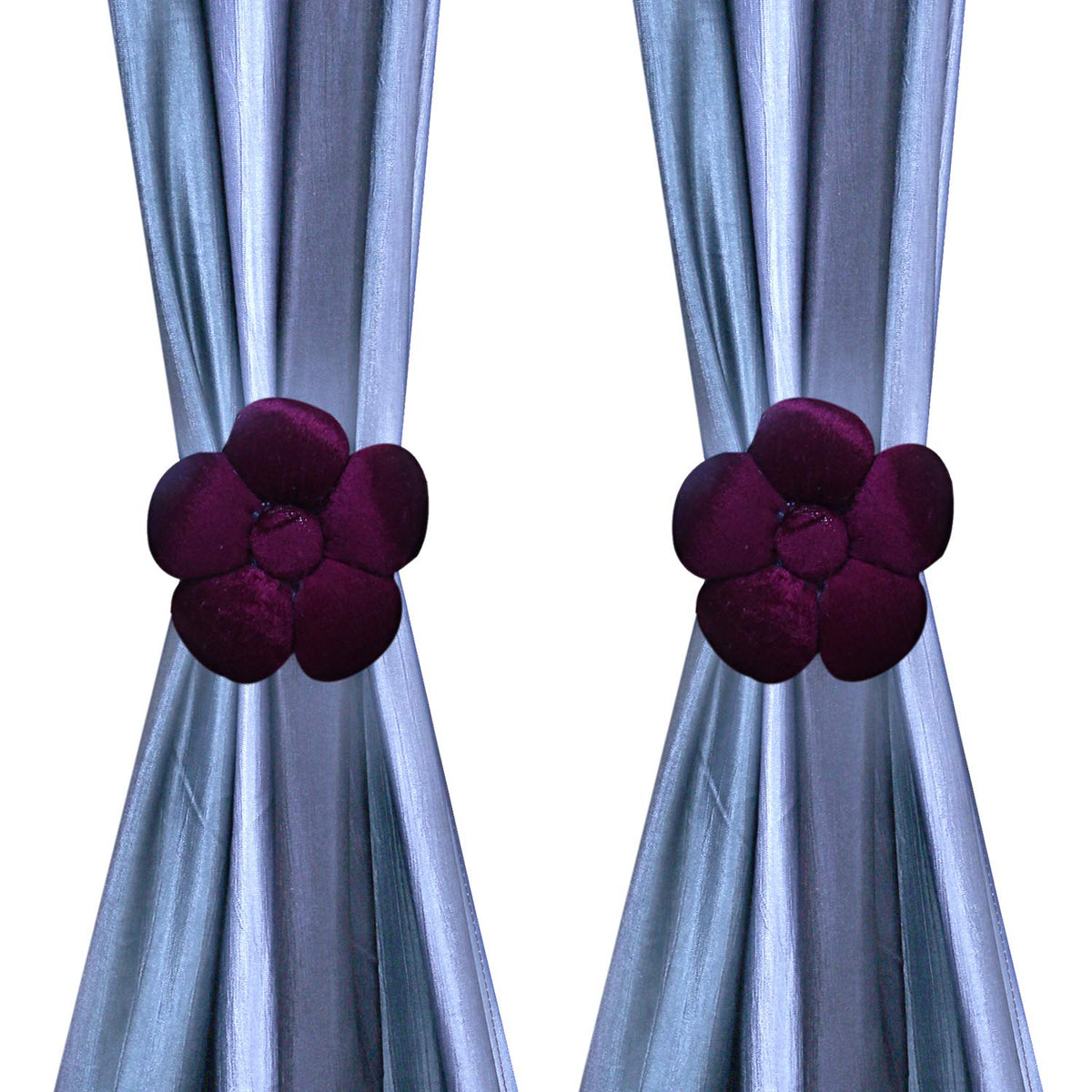 Kuber Industries Velvet 2 Pieces Curtain Tie Back Tassel Set (Pink) -CTKTC12903