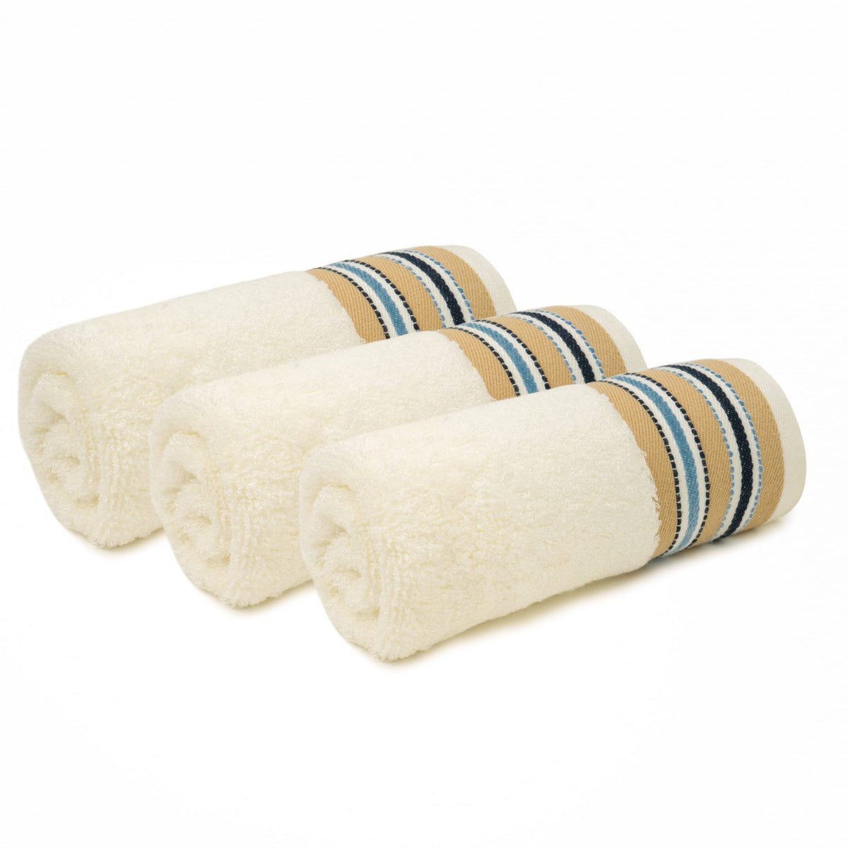 Mush Designer Bamboo Towel |Ultra Soft, Absorbent & Quick Dry Towel for Bath, Beach, Pool, Travel, Spa and Yoga (Pearl White, Face Towelset of 3)