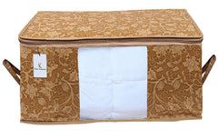 Kuber Industries Rectangular Underbed Storage Bag, Storage Organiser, Blanket Cover Set - Beige, Extra Large Size, CTKUBM01