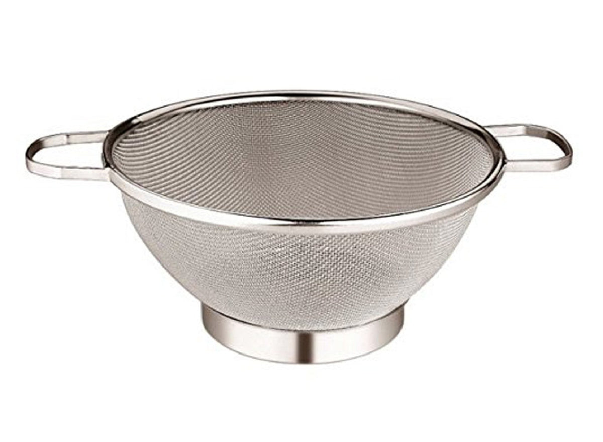 Kuber Industries Stainless Steel Double Mesh Fruits/Vegetable Basket Strainer Set of 1 Pc (Code-VB01), Silver, Standard