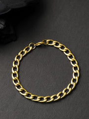 Yellow Chimes Elegant Latest Fashion Stainless Steel Gold Plated Chain Bracelet for Men and Boys