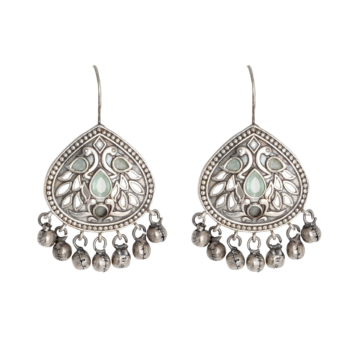 Teejh Vanya Silver Oxidised Turquoise Earrings