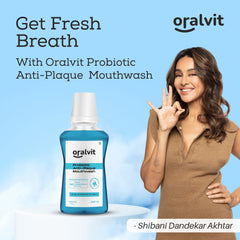 Oralvit Probiotic Anti-Plaque Mouthwash with Mild Thyme | Fights Germs | No Alcohol, No Burning Sensation, No Artificial Flavours |For Men & Women ‚Äì 300ml (Pack of 3)