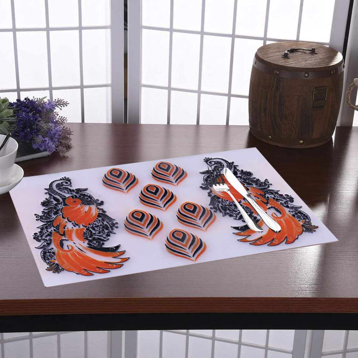 Kuber Industries PVC 6 Pieces Dining Table Placemat Set (White) -CTLTC11133