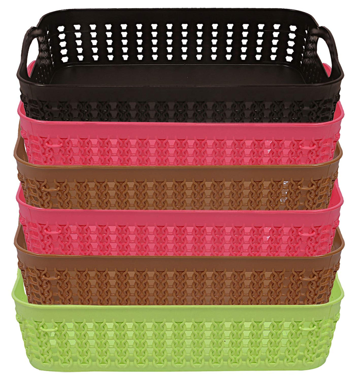 Kuber Industries Plastic 6 Pieces Multipurpose Storage Basket Set (Multi)-CTKTC25437