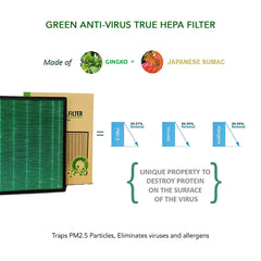 Coway Filter for Air Purifier, Longest Filter Life 8500 Hrs, Green True HEPA Filter, Traps 99.99% Virus & PM 0.1 Particles (HEPA Filter (AirMega 150 | AP-1019C))