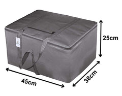 Kuber Industries Small Size Lightweight Foldable Rexine Jumbo Underbed Storage Bag with Zipper and Handle (Grey)-Pack of 2
