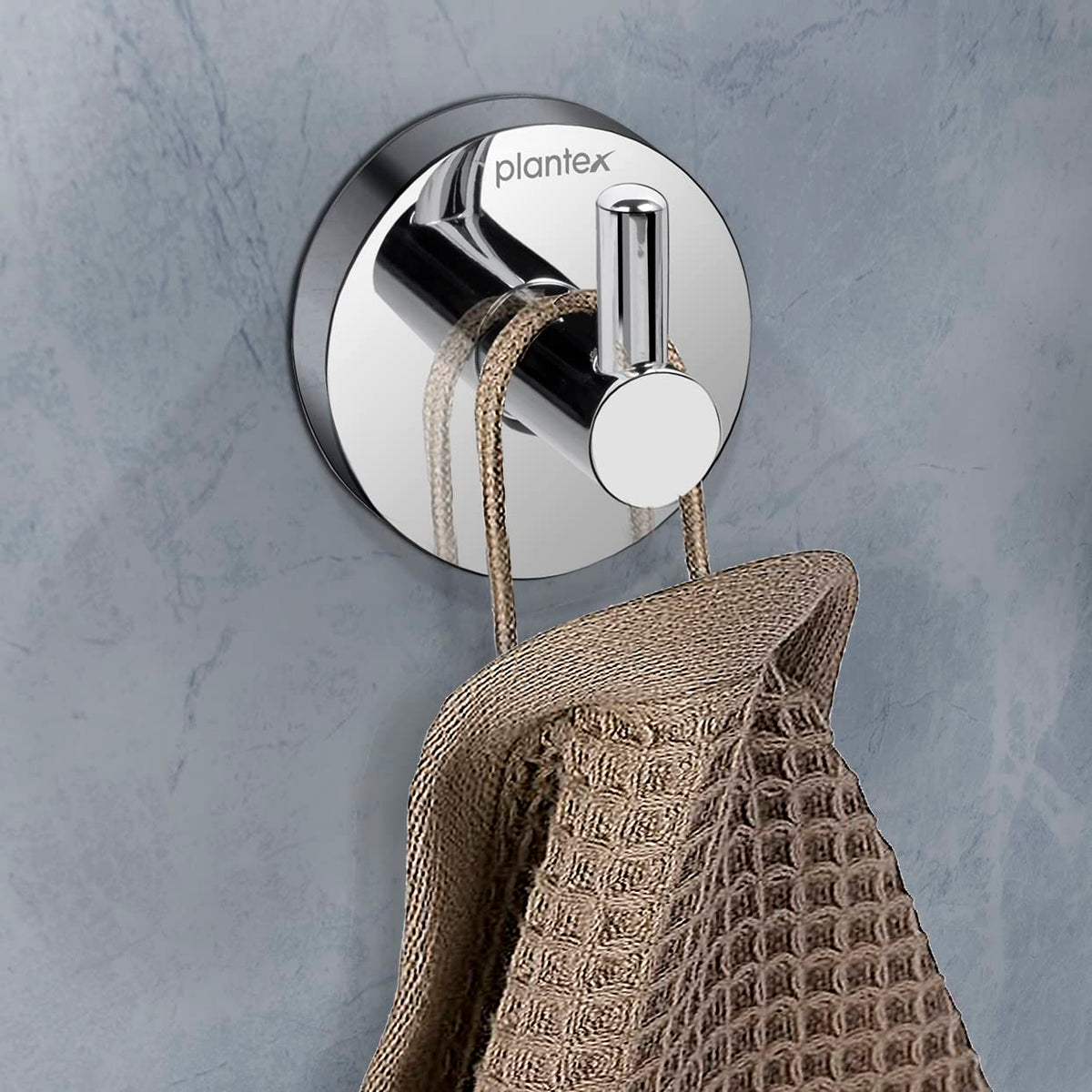 Plantex Rich Silver Bathroom Hooks for Hanging Towels and Clothes in Bathroom/washroom (Fully Brass)