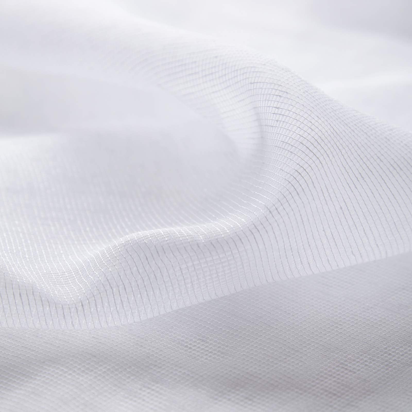 Encasa Homes Sheer Net Curtains Semi Transparent 7 ft Long, Milky White, Pack of 2