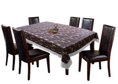 Heart Home Bamboo Design PVC 6 Seater Dining Table Cover 60"X90" (Brown) - Cthh6987-1 Unit