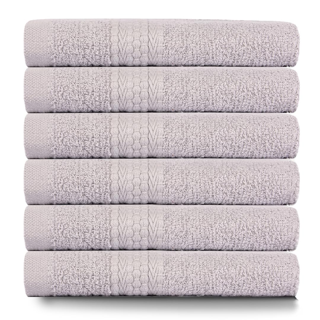 BePlush 450 GSM Bamboo Towel | Ultra Soft, Absorbent, & Quick Dry Towels for Gym, Travel (Hand Towel, Grey, Pack of 2)